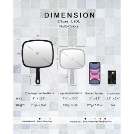 PROTECLE Large Hand Mirror, Salon Barber Hairdressing Handheld Mirror with Handle (Square Black 10.3x7.4) PROTECLE Large Hand Mirror, Salon Barber Hairdressing Handheld Mirror with Handle (Square Black 10.3x7.4)