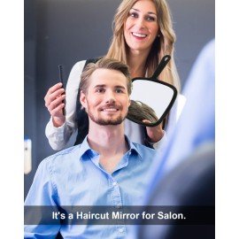 PROTECLE Large Hand Mirror, Salon Barber Hairdressing Handheld Mirror with Handle (Square Black 10.3x7.4) PROTECLE Large Hand Mirror, Salon Barber Hairdressing Handheld Mirror with Handle (Square Black 10.3x7.4)