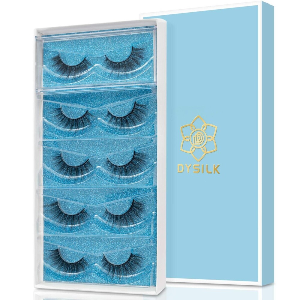 DYSILK Eyelashes Mink Lashes - Wispy Eyelashes 5 Pairs 6D Lashes Kit False Lashes Natural Look Eye Lashes Cat Eye Fake Eyelashes Volume Lashes Strip | 15.2mm DYSILK Eyelashes Mink Lashes - Wispy Eyelashes 5 Pairs 6D Lashes Kit False Lashes Natural Look Eye Lashes Cat Eye Fake Eyelashes Volume Lashes Strip | 15.2mm