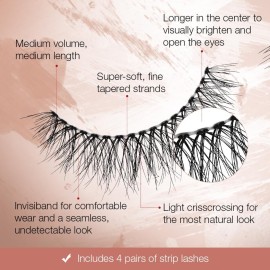 Ardell Strip Lashes Naked Lashes 421, 4 Pairs x 1-Pack