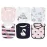 Maiwa 6 Pack Waterproof Cotton Baby Bibs for Girls for Drooling Eating Teething with Snaps