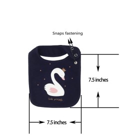 Maiwa 6 Pack Waterproof Cotton Baby Bibs for Girls for Drooling Eating Teething with Snaps