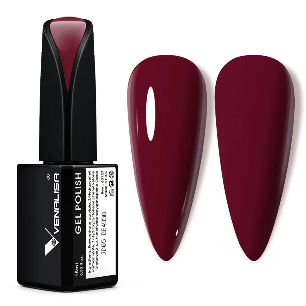 VENALISA 15ml Dark Red Gel Nail Polish, Burgundy Claret-Red Color Soak Off UV LED Nail Gel Polish Nail Art Starter Manicure Salon DIY at Home, 0.53 OZ VENALISA 15ml Dark Red Gel Nail Polish, Burgundy Claret-Red Color Soak Off UV LED Nail Gel Polish Nail Art Starter Manicure Salon DIY at Home, 0.53 OZ