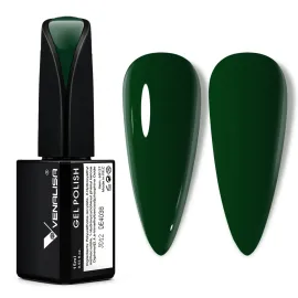 VENALISA 15ml Emerald Green Gel Nail Polish, Dark Green Lime Color Soak Off UV LED Nail Gel Polish Nail Art Starter Manicure Salon DIY at Home, 0.53 OZ