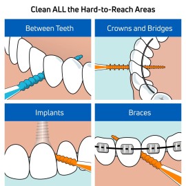 TEPE Dental Floss Picks, Tooth Picks Flossers, Floss Sticks, EasyPicks XS/S, Orange, 60 Pk TEPE Dental Floss Picks, Tooth Picks Flossers, Floss Sticks, EasyPicks XS/S, Orange, 60 Pk