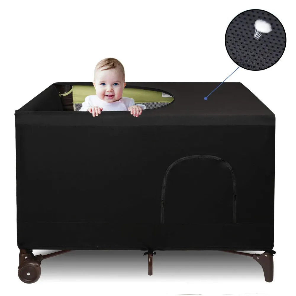 Dofilachy Blackout Cover for Pack N Play - Crib Blackout Cover Tent - Canopy Cover - Breathable Travel Crib Tent - Portable Stretchy Blackout Tent (Black) Dofilachy Blackout Cover for Pack N Play - Crib Blackout Cover Tent - Canopy Cover - Breathable Travel Crib Tent - Portable Stretchy Blackout Tent (Black)