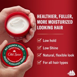 Old Spice No Crunch Crme, Hair Styling Crme for Men, Low Hold with Low Shine, 2.22 oz