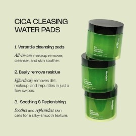 Meebak Cica Cleansing Water Pads | Makeup Remover Pads | Face Cleansing Wipes | Exfoliation Toner Pad | Hydrating & Toning for Sensitive Skin - 80ct Meebak Cica Cleansing Water Pads | Makeup Remover Pads | Face Cleansing Wipes | Exfoliation Toner Pad | Hydrating & Toning for Sensitive Skin - 80ct