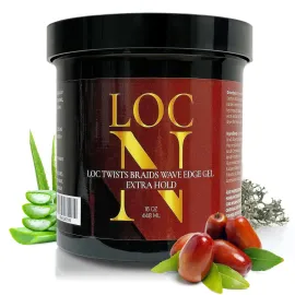 LOC N GEL Extra Hold Hair Styling Gel 16 oz - For Twists, Braids, Locs & Edges - Non-Flaking, Alcohol-Free, Aloe