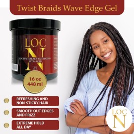 LOC N GEL Extra Hold Hair Styling Gel 16 oz - For Twists, Braids, Locs & Edges - Non-Flaking, Alcohol-Free, Aloe