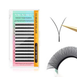 NAGARAKU yy Eyelash Extensions Supplies y lash 0.07mm D curl 9mm Premade Fans 4D Russian Volume Y Shape Faux Mink Matte 12 rows Cluster pre Fanned Wispies Crisscross Eye Lashes