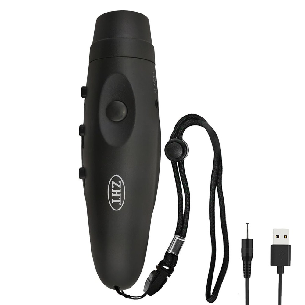 ZHT Electronic Whistles for Referees with USB Charging, 3 Tone High Volume Emergency Whistle for Coaches Teacher, Outdoor Safety Whistles with Lanyard- Black Color