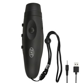 ZHT Electronic Whistles for Referees with USB Charging, 3 Tone High Volume Emergency Whistle for Coaches Teacher, Outdoor Safety Whistles with Lanyard- Black Color