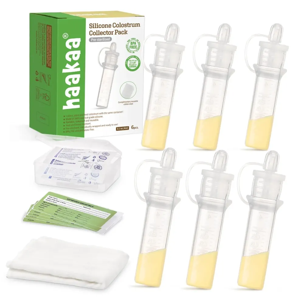 Haakaa Silicone Colostrum Collectors Set with Clear PP Storage Case 4 ml, 6 PK Haakaa Silicone Colostrum Collectors Set with Clear PP Storage Case 4 ml, 6 PK