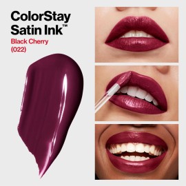 Revlon ColorStay Satin Ink Liquid Lipstick, Longwear Rich Lip Colors, Formulated with Black Currant Seed Oil, 022 Black Cherry, 0.17 fl oz Revlon ColorStay Satin Ink Liquid Lipstick, Longwear Rich Lip Colors, Formulated with Black Currant Seed Oil, 022 Black Cherry, 0.17 fl oz