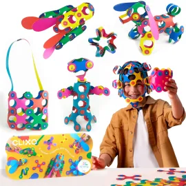 Clixo Rainbow 42 Piece Pack. Flexible Imagination Boosting Magnetic Building Toy. Modular Designs for Hours of STEM Play. Kids Basket Stuffer Gift. Multi-Sensory Magnet Toy, Travel Friendly. Ages 4-99