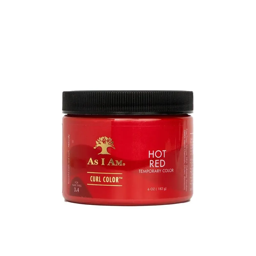 As I Am Curl Color - Hot Red - 6 oz - Temporary Color & Curling Gel - Medium Hold - Vegan & Cruelty Free As I Am Curl Color - Hot Red - 6 oz - Temporary Color & Curling Gel - Medium Hold - Vegan & Cruelty Free