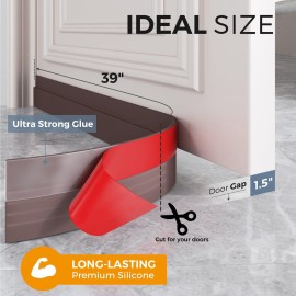 GroTheory 2 Pack Door Draft Stopper, Under Door Draft Blocker, Soundproof Door Sweep Weather Stripping for Doors, 39 L x 2 W Brown, Home Improvement for New Home GroTheory 2 Pack Door Draft Stopper, Under Door Draft Blocker, Soundproof Door Sweep Weather Stripping for Doors, 39 L x 2 W Brown, Home Improvement for New Home