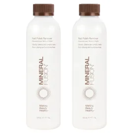 Mineral Fusion Acetone Free Nail Polish Remover, Gentle, Non-Drying, Regular & Gel Polish, 6 fl oz (2 Pack), Vegan & Cruelty-Free Nail Care for Women and Men