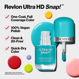 REVLON Ultra HD Snap Nail Color, Natural Rich Glossy Polish, 100% Vegan Formula, No Base or Top Coat Needed, 028 Rule the World, 0.27 fl oz REVLON Ultra HD Snap Nail Color, Natural Rich Glossy Polish, 100% Vegan Formula, No Base or Top Coat Needed, 028 Rule the World, 0.27 fl oz