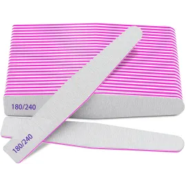 Professional Nail Files, Emery Board Nail File for Natural Nails 100/180/240 Grit Nail Files for Acrylic Nails 12pcs Fine Grit Nail File Manicure Tools Coarse Fingernail Files (180/240 Grit)