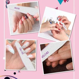 Professional Nail Files, Emery Board Nail File for Natural Nails 100/180/240 Grit Nail Files for Acrylic Nails 12pcs Fine Grit Nail File Manicure Tools Coarse Fingernail Files (180/240 Grit)