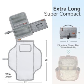 Portable Diaper Changing Pad for Baby, Detachable Travel Changing Pad with Baby Wipes Pocket, Gifts for Baby Shower, Newborn Girls and Boys (Grey) Portable Diaper Changing Pad for Baby, Detachable Travel Changing Pad with Baby Wipes Pocket, Gifts for Baby Shower, Newborn Girls and Boys (Grey)