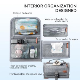 Portable Diaper Changing Pad for Baby, Detachable Travel Changing Pad with Baby Wipes Pocket, Gifts for Baby Shower, Newborn Girls and Boys (Grey) Portable Diaper Changing Pad for Baby, Detachable Travel Changing Pad with Baby Wipes Pocket, Gifts for Baby Shower, Newborn Girls and Boys (Grey)