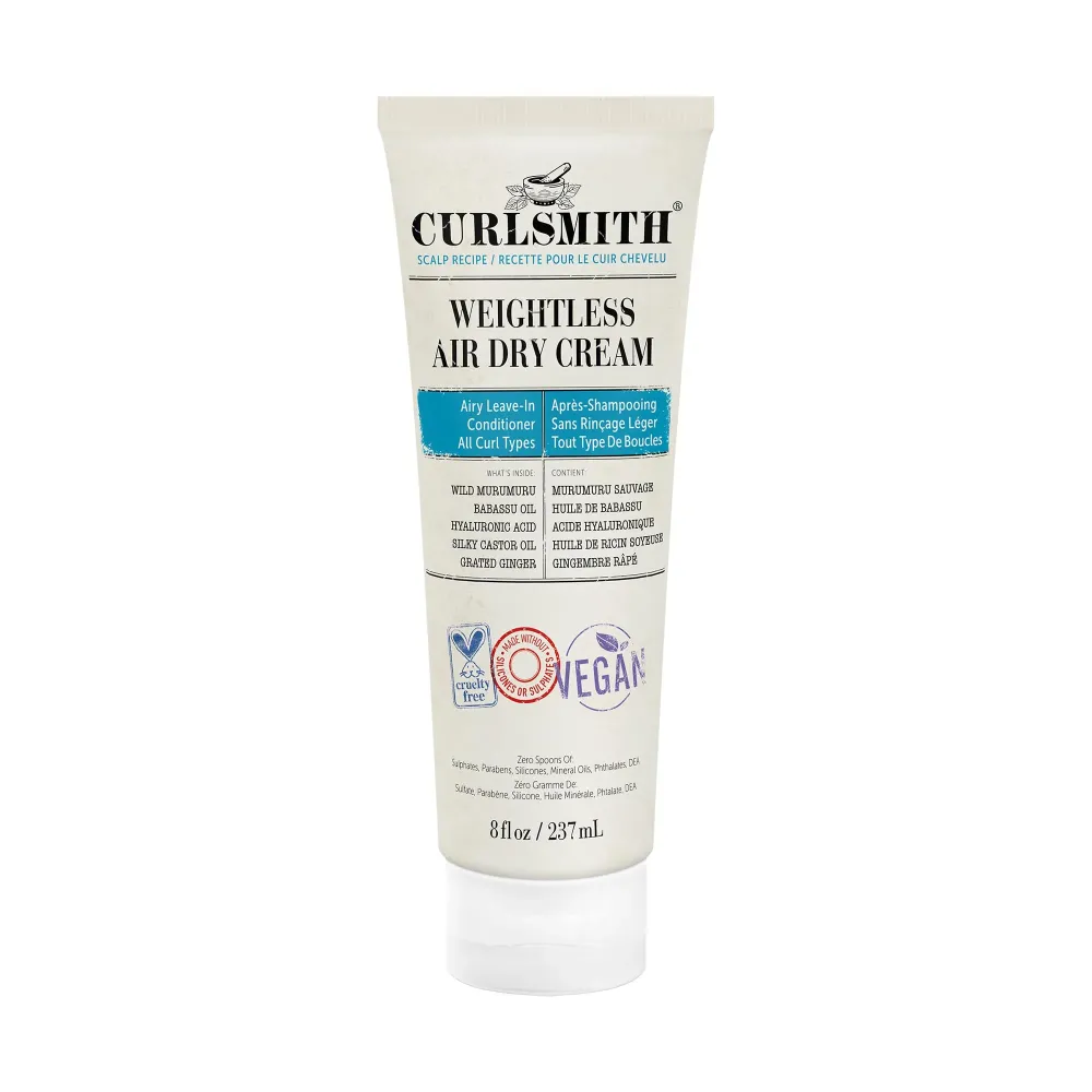 CURLSMITH - Weightless Air Dry Cream - Vegan Leave-In Conditioner for Any Hair Type, Smooths Hair (8 fl oz) CURLSMITH - Weightless Air Dry Cream - Vegan Leave-In Conditioner for Any Hair Type, Smooths Hair (8 fl oz)