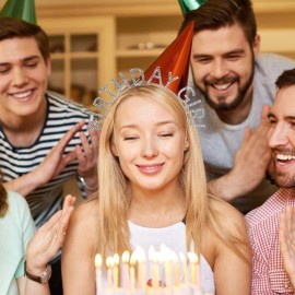 AOPRIE Birthday Girl Headband Birthday Tiara for Women Girls Happy Birthday Princess Crown Rhinestone Happy Birthday Accessories, Silver AOPRIE Birthday Girl Headband Birthday Tiara for Women Girls Happy Birthday Princess Crown Rhinestone Happy Birthday Accessories, Silver