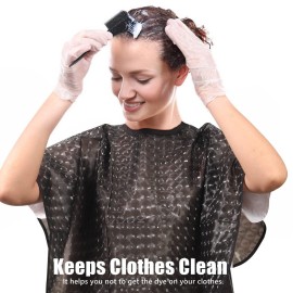 YELEGAI Waterproof unisex-adult Hair Dye Cape,Short Comb-Out Capes for Hair Stylist,Makeup Apron for Hair Color,Bleach,Shampoo and More