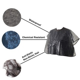 YELEGAI Waterproof unisex-adult Hair Dye Cape,Short Comb-Out Capes for Hair Stylist,Makeup Apron for Hair Color,Bleach,Shampoo and More