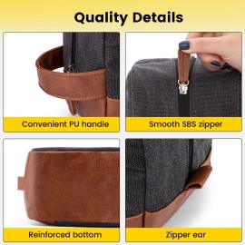 Vorspack Toiletry Bag Hanging Dopp Kit for Men Water Resistant Canvas Shaving Bag with Large Capacity for Travel - Dark Grey Vorspack Toiletry Bag Hanging Dopp Kit for Men Water Resistant Canvas Shaving Bag with Large Capacity for Travel - Dark Grey