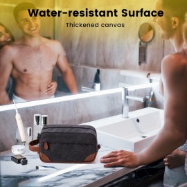 Vorspack Toiletry Bag Hanging Dopp Kit for Men Water Resistant Canvas Shaving Bag with Large Capacity for Travel - Dark Grey Vorspack Toiletry Bag Hanging Dopp Kit for Men Water Resistant Canvas Shaving Bag with Large Capacity for Travel - Dark Grey