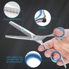 Haircut Scissors Kit, 11 Pcs Professional Set - Haircut, Thinning Scissors, Neck Duster Brush, Comb, Barber Cape, Hair Clips, Hairdressing Shears for Barber and Home Haircut Scissors Kit, 11 Pcs Professional Set - Haircut, Thinning Scissors, Neck Duster Brush, Comb, Barber Cape, Hair Clips, Hairdressing Shears for Barber and Home