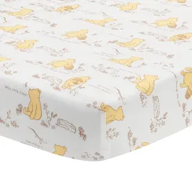 Lambs & Ivy Disney Baby Storytime Pooh 100% Cotton Fitted Crib Sheet - White Lambs & Ivy Disney Baby Storytime Pooh 100% Cotton Fitted Crib Sheet - White