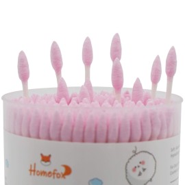 HOMEFOX Pink Cotton Swabs Precision Pointed - 200 Count Pointy Organic Cotton Buds Double Side Tightly Wrapped Cotton Tips Paper Stick Soft Gentle Lint-Free Cruelty-Free, Pointy & Round (Pink) HOMEFOX Pink Cotton Swabs Precision Pointed - 200 Count Pointy Organic Cotton Buds Double Side Tightly Wrapped Cotton Tips Paper Stick Soft Gentle Lint-Free Cruelty-Free, Pointy & Round (Pink)