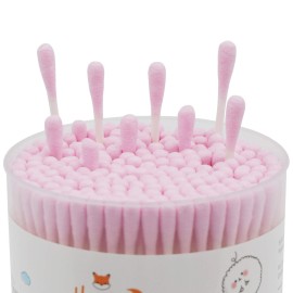 HOMEFOX Pink Cotton Swabs Precision Pointed - 200 Count Pointy Organic Cotton Buds Double Side Tightly Wrapped Cotton Tips Paper Stick Soft Gentle Lint-Free Cruelty-Free, Pointy & Round (Pink) HOMEFOX Pink Cotton Swabs Precision Pointed - 200 Count Pointy Organic Cotton Buds Double Side Tightly Wrapped Cotton Tips Paper Stick Soft Gentle Lint-Free Cruelty-Free, Pointy & Round (Pink)