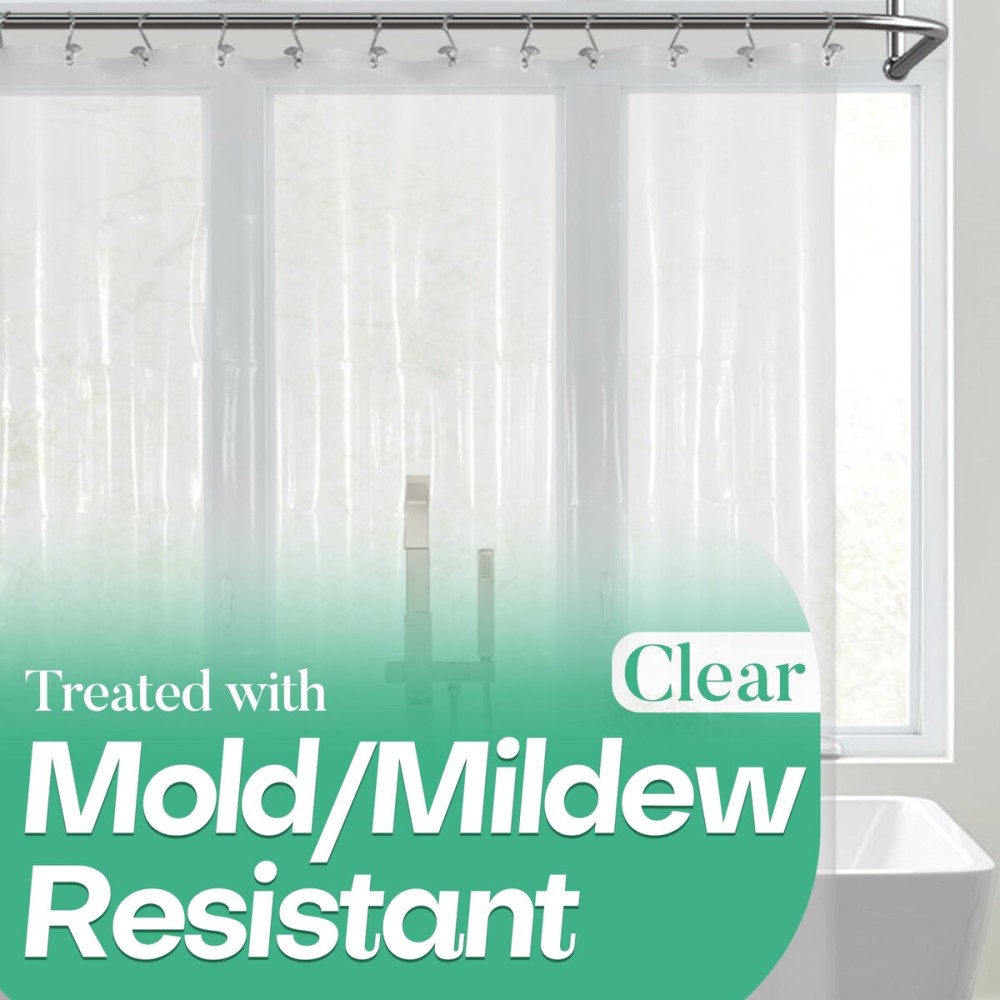 Mrs Awesome Clear Shower Curtain Liner with 3 Magnets, 72x72 Premium Flexible Sturdy Plastic Shower Curtain for Bathroom Lightweight, Waterproof, Clear Mrs Awesome Clear Shower Curtain Liner with 3 Magnets, 72x72 Premium Flexible Sturdy Plastic Shower Curtain for Bathroom Lightweight, Waterproof, Clear