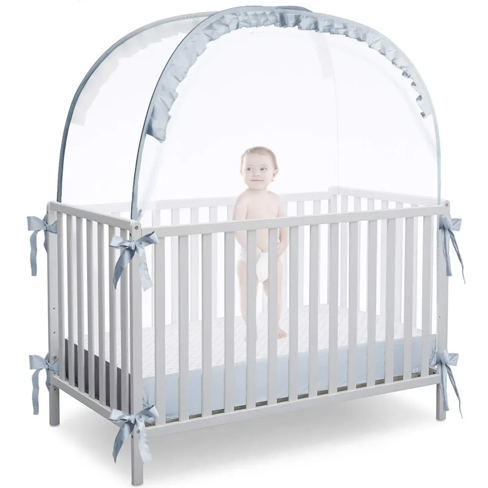 L RUNNZER Pop Up Crib Tent Canopy - Keep Baby from Climbing Out (55.2 L x 27.6 W x 51.6 H) L RUNNZER Pop Up Crib Tent Canopy - Keep Baby from Climbing Out (55.2 L x 27.6 W x 51.6 H)