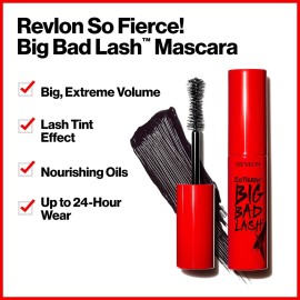 Revlon Mascara, So Fierce Big Bad Lash Eye Makeup, Volumizing, Lasts up to 24 Hours, No Clump, Smudge-Proof, Flake-Free, 760 Blackest Black, 0.34 fl oz Revlon Mascara, So Fierce Big Bad Lash Eye Makeup, Volumizing, Lasts up to 24 Hours, No Clump, Smudge-Proof, Flake-Free, 760 Blackest Black, 0.34 fl oz