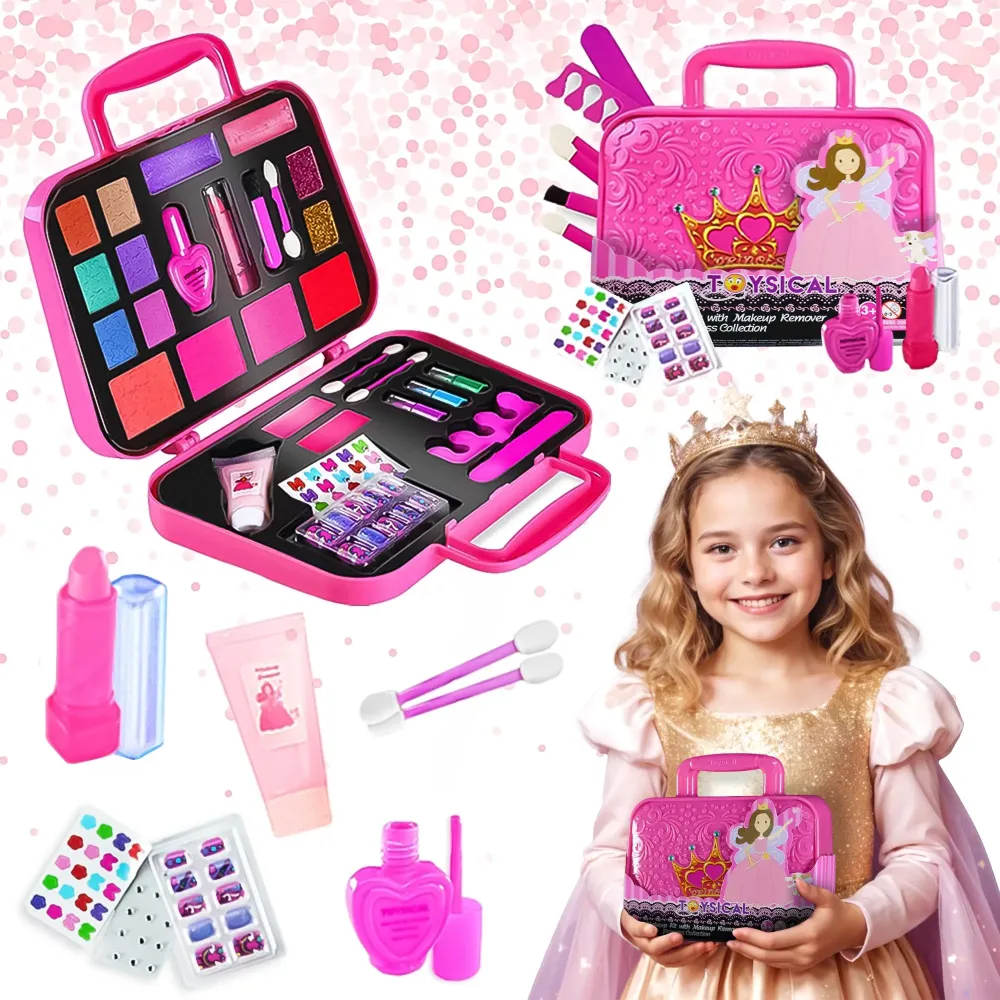 Toysical Princess Kids Makeup Kit for Girl - Real, Non Toxic Makeup for Kids kit with Remover, Washable Toddler Makeup Kit - Birthday Gift Pretend Play Makeup for Ages 3 4 5 6 7 8 9 10 Years Old Toysical Princess Kids Makeup Kit for Girl - Real, Non Toxic Makeup for Kids kit with Remover, Washable Toddler Makeup Kit - Birthday Gift Pretend Play Makeup for Ages 3 4 5 6 7 8 9 10 Years Old