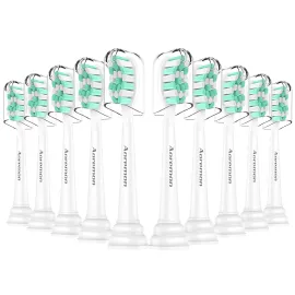 Aoremon Toothbrush Heads for Philips Sonicare - Compatible with Soni Care 2 Series 3 Series C2 C1 Replacement Heads and for All Phillips Click-on Electric Toothbrushes, 10 Pack