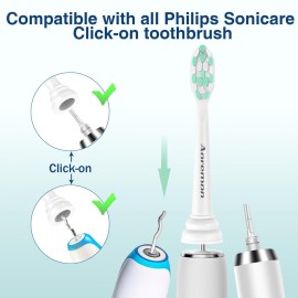 Aoremon Toothbrush Heads for Philips Sonicare - Compatible with Soni Care 2 Series 3 Series C2 C1 Replacement Heads and for All Phillips Click-on Electric Toothbrushes, 10 Pack Aoremon Toothbrush Heads for Philips Sonicare - Compatible with Soni Care 2 Series 3 Series C2 C1 Replacement Heads and for All Phillips Click-on Electric Toothbrushes, 10 Pack