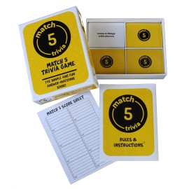 MATCH 5 TRIVIA Game - Answer Matching Game for Family, Friends or a Party. Great for Holidays. 3 or More Players.