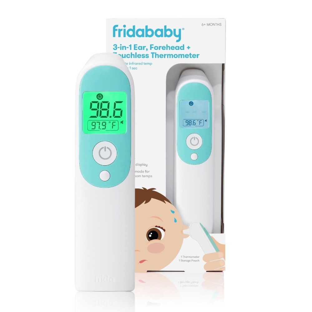 Frida Baby Thermometer, 3-in-1 Infrared Thermometer for Ear, Forehead & Touchless, FSA/ HSA Eligible Fever Thermometer for Baby, Infants ,Toddlers, Kids & Adults Frida Baby Thermometer, 3-in-1 Infrared Thermometer for Ear, Forehead & Touchless, FSA/ HSA Eligible Fever Thermometer for Baby, Infants ,Toddlers, Kids & Adults