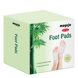 100Pads Natural Bamboo Vinegar Ginger Powder Foot Pads | Deep Cleansing Foot Paches for Stress Relief, Better Sleep Suitable for Travel or Home Use