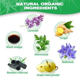 100Pads Natural Bamboo Vinegar Ginger Powder Foot Pads | Deep Cleansing Foot Paches for Stress Relief, Better Sleep Suitable for Travel or Home Use