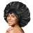BONNET QUEEN Silk Bonnet for Sleeping Satin Bonnet Hair Bonnets Large Bonnets Hair Wrap Sleep Cap with Tie Band for Women Curly Hair Braids Locs Black