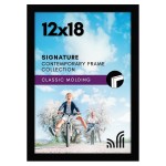 Americanflat 12x18 Poster Frame with Shatter-Resistant Glass - Signature Collection - Gallery-Style Frames Made of Engineered Wood - Photo Frame for Wall Display - Black